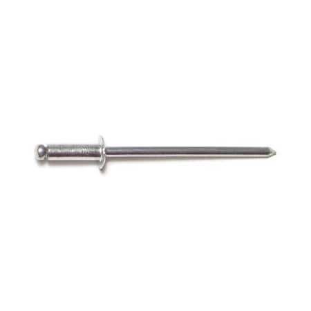 Midwest Fastener Blind Rivet, Dome Head, 1/8 in Dia., 1/4 in L, Aluminum Body, 100 PK 51068